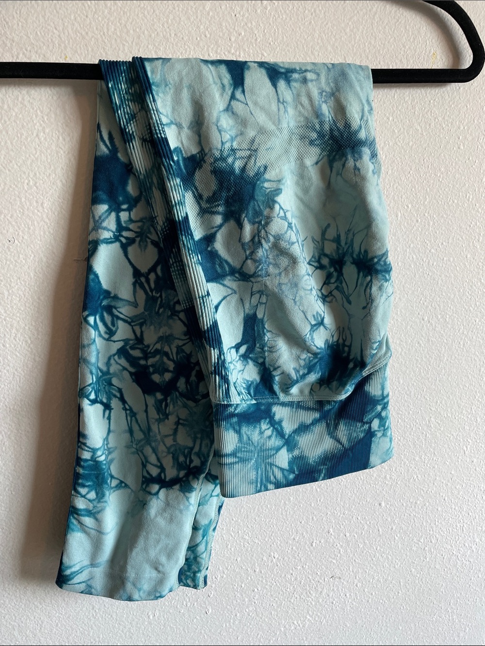 Blue Tie-Dye Leggings for Women - Stretch Activewear-XL
